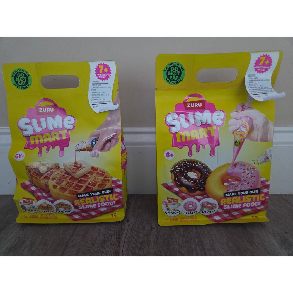 ZURU Slime Mart DIY Realistic Slime Food Kit Bundle - Donuts & Waffles - NEW 2pk